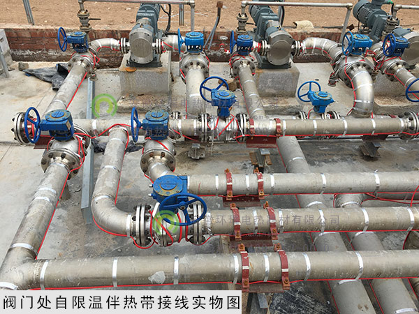 閥門處自限溫伴熱帶安裝實物圖