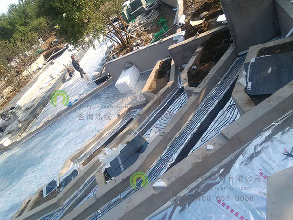 北京萬(wàn)科金域緹香售樓處露天景觀(guān)池發(fā)熱電纜防凍