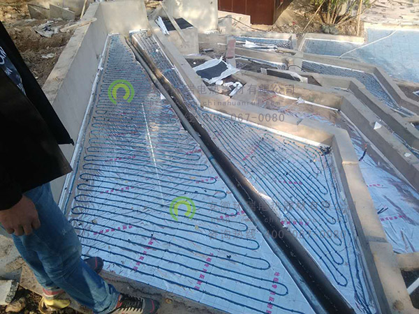 北京萬(wàn)科金域緹香售樓處露天景觀(guān)池發(fā)熱電纜防凍