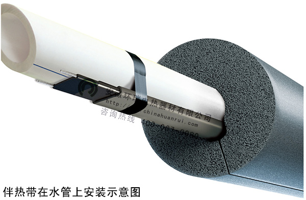 伴熱帶在水管上安裝示意圖