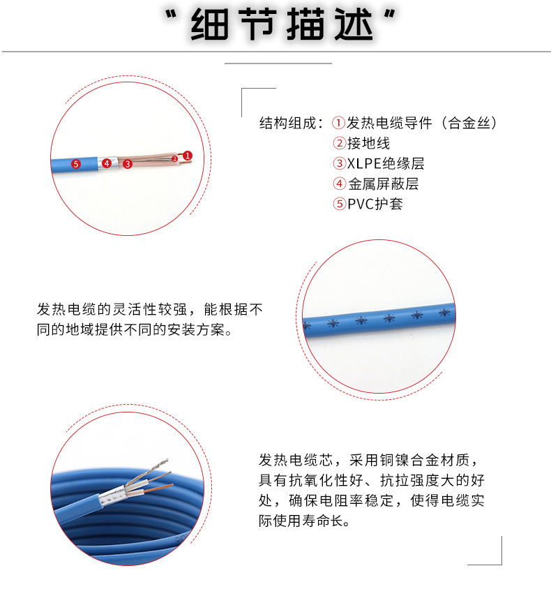雙導發(fā)熱電纜細節(jié)描述